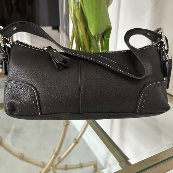 Coach 5052 Black Leather Bag with Silver Tone Hardware - Picture 4 of 10